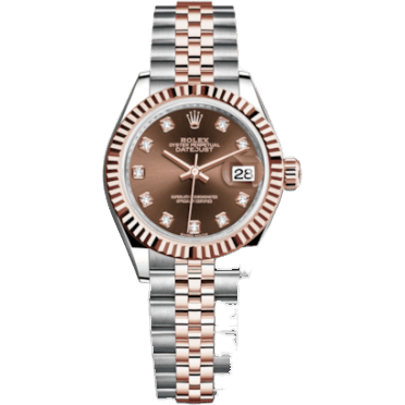 Rolex Lady-Datejust 28 Rolesor Rose Fluted / Jubilee / Chocolate Diamond 279171-0011
