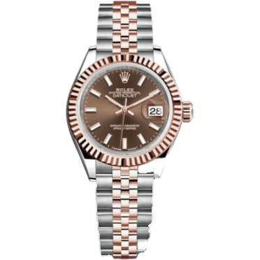 Rolex Lady-Datejust 28 Rolesor Rose Fluted / Jubilee / Chocolate 279171-0017