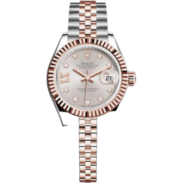 Rolex Lady-Datejust 28 Rolesor Rose Fluted / Jubilee / Sundust Diamond 279171-0019