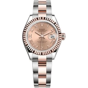 Rolex Lady-Datejust 28 Stainless Steel / Rose Gold / Fluted / Rose - Roman / Oyster 279171-0026
