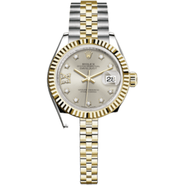 Rolex Lady-Datejust 28 Rolesor Yellow Fluted / Jubilee / Silver Diamond 279173-0003