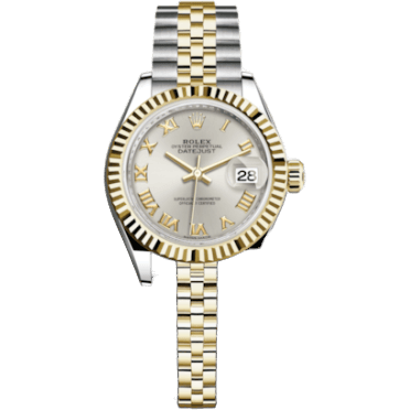 Rolex Lady-Datejust 28 Rolesor Yellow Fluted / Jubilee / Silver Roman 279173-0005
