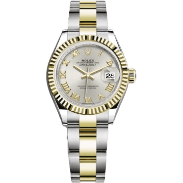 Rolex Lady-Datejust 28 Rolesor Yellow Fluted / Oyster / Silver Roman 279173-0006