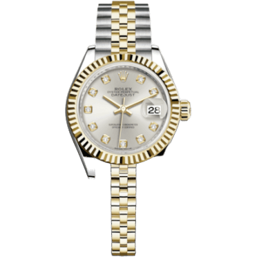 Rolex Lady-Datejust 28 Rolesor Yellow Fluted / Jubilee / Silver Diamond 279173-0007