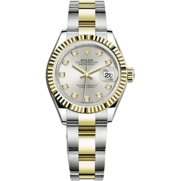 Rolex Lady-Datejust 28 Rolesor Yellow Fluted / Oyster / Silver Diamond 279173-0008