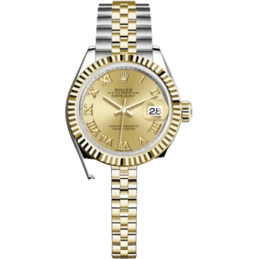 Rolex Lady-Datejust 28 Rolesor Yellow Fluted / Jubilee / Champagne Roman 279173-0009