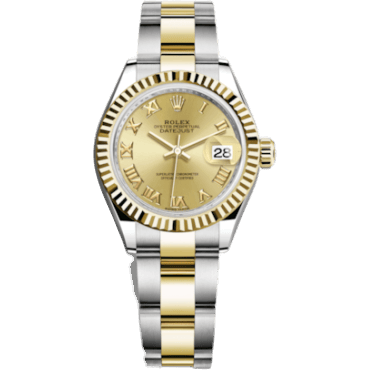 Rolex Lady-Datejust 28 Rolesor Yellow Fluted / Oyster / Champagne Roman 279173-0010