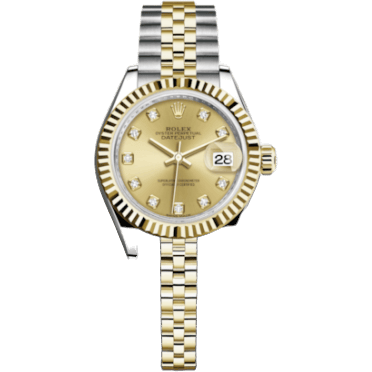Rolex Lady-Datejust 28 Rolesor Yellow Fluted / Jubilee / Champagne Diamond 279173-0011