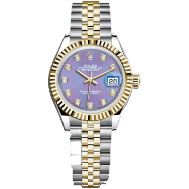 Rolex Lady-Datejust 28 Rolesor Yellow Fluted / Jubilee / Lavender Diamond 279173-0017