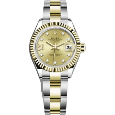 Rolex Lady-Datejust 28 Rolesor Yellow Fluted / Oyster / Champagne Diamond 279173-0022