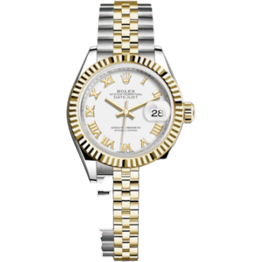 Rolex Lady-Datejust 28 Rolesor Yellow Fluted / Jubilee / White Roman 279173-0023