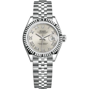 Rolex Lady-Datejust 28 Stainless Steel Fluted / Silver - Roman / Jubilee 279174-0007