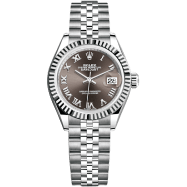 Rolex Lady-Datejust 28 Stainless Steel Fluted / Grey - Roman / Jubilee 279174-0013