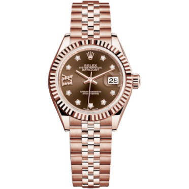 Lady-Datejust 28 Everose Fluted / Jubilee / Chocolate Diamond
