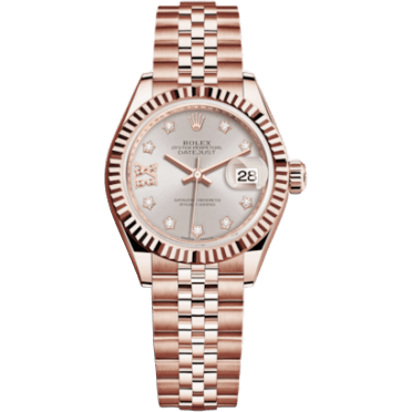 Lady-Datejust 28 Everose Fluted / Jubilee / Sundust Diamond