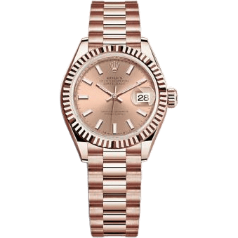 Rolex Lady-Datejust 28 Rose Gold / Fluted / Rose / President 279175-0025