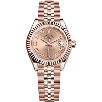 Rolex Lady-Datejust 28 Rose Gold / Fluted / Rose - Roman / Jubilee 279175-0028