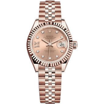 Rolex Lady-Datejust 28 Rose Gold / Fluted / Rose - Diamond / Jubilee 279175-0030