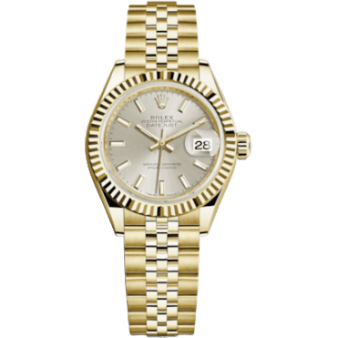 Rolex Lady-Datejust 28 Yellow Gold Fluted / Jubilee / Silver 279178-0006