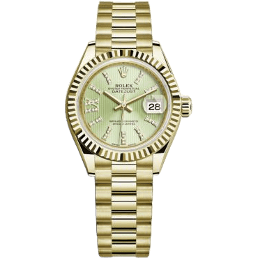 Rolex Lady-Datejust 28 Yellow Gold Fluted / President / Champagne Diamond 279178-0007