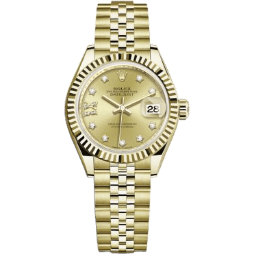 Rolex Lady-Datejust 28 Yellow Gold Fluted / Jubilee / Champagne Diamond 279178-0014