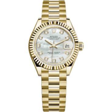Rolex Lady-Datejust 28 Yellow Gold Fluted / President / MOP 279178-0025