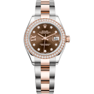 Rolex Lady-Datejust 28 Rolesor Rose Diamond / Oyster / Chocolate Diamond 279381RBR-0004