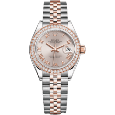 Rolex Lady-Datejust 28 Rolesor Rose Diamond / Jubilee / Sundust Roman 279381rbr-0005