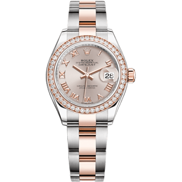 Rolex Lady-Datejust 28 Rolesor Rose Diamond / Oyster / Sundust Roman 279381rbr-0006