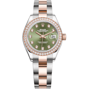 Rolex Lady-Datejust 28 Rolesor Rose Diamond / Oyster / Olive Diamond 279381rbr-0008