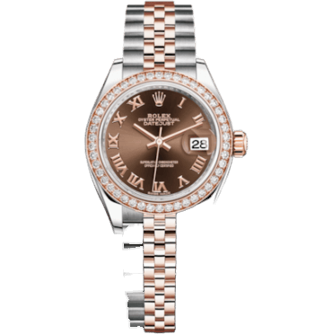 Rolex Lady-Datejust 28 Rolesor Rose Diamond / Jubilee / Chocolate Roman 279381RBR-0009