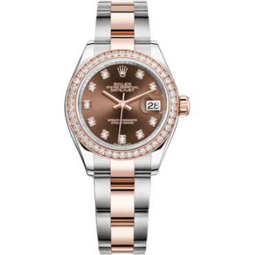 Rolex Lady-Datejust 28 Rolesor Rose Diamond / Oyster / Chocolate Diamond 279381RBR-0012