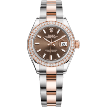 Rolex Lady-Datejust 28 Rolesor Rose Diamond / Oyster / Chocolate 279381RBR-0018