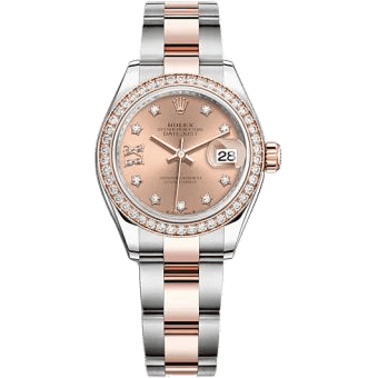 Rolex Lady-Datejust 28 Stainless Steel / Rose Gold / Diamond / Rose - Diamond / Oyster 279381RBR-0028