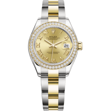 Rolex Lady-Datejust 28 Rolesor Yellow Diamond / Oyster / Champagne Roman 279383RBR-0010