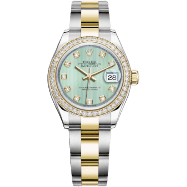 Rolex Lady-Datejust 28 Rolesor Yellow Diamond / Oyster / Mint Green Diamond 279383rbr-0014