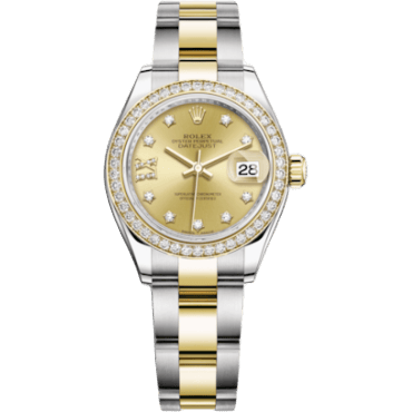 Rolex Lady-Datejust 28 Rolesor Yellow Diamond / Oyster / Champagne Diamond 279383RBR-0022