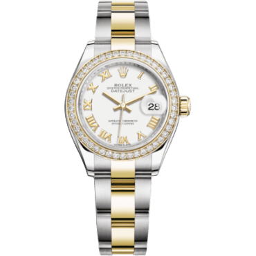 Rolex Lady-Datejust 28 Rolesor Yellow Diamond / Oyster / White Roman 279383RBR-0024