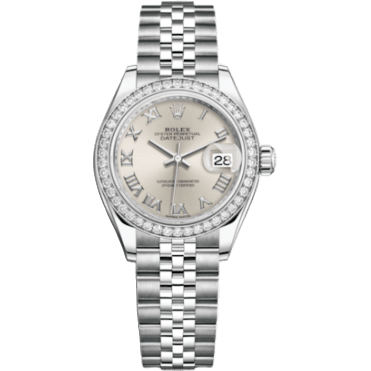 Rolex Lady-Datejust 28 Stainless Steel / Diamond / Silver - Roman / Jubilee 279384RBR-0009