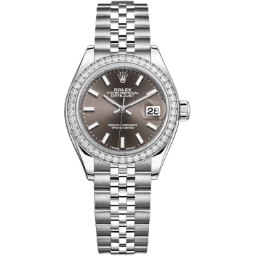 Rolex Lady-Datejust 28 Stainless Steel / Diamond / Grey / Jubilee 279384RBR-0013