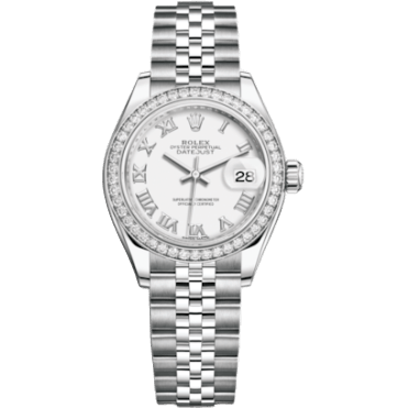 Rolex Lady-Datejust 28 Stainless Steel / Diamond / White - Roman / Jubilee 279384RBR-0019