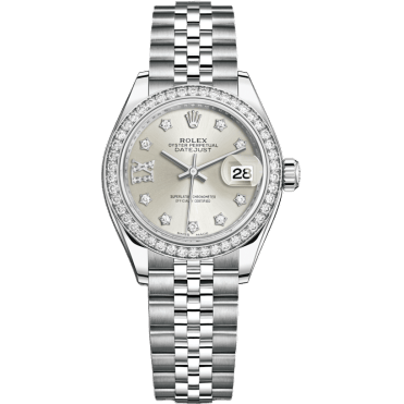 Rolex Lady-Datejust 28 Stainless Steel / Diamond / Silver - Diamond / Jubilee 279384RBR-0021