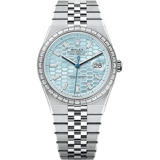 Land-Dweller 40 Platinum - Baguette / Ice Blue / Flat Jubilee