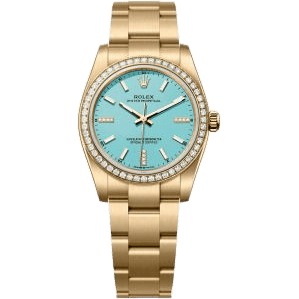Oyster Perpetual 34 Yellow Gold - Diamond / Turquoise
