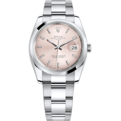 Oyster Perpetual Date 34 Stainless Steel Domed / Oyster / Pink