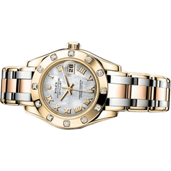 Datejust Pearlmaster 29 Tridor 12 Diamond Mother of Pearl Roman