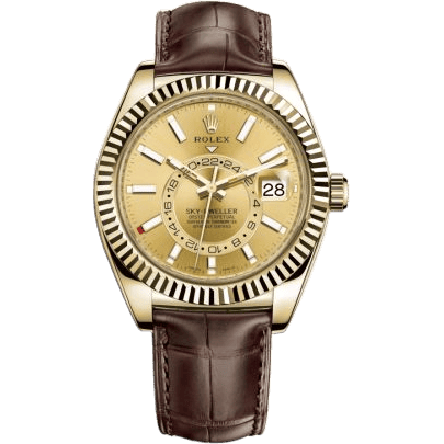 Sky-Dweller Yellow Gold / Champagne / Alligator
