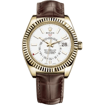 Sky-Dweller Yellow Gold / White / Alligator