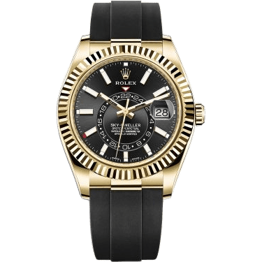 Sky-Dweller Yellow Gold / Black / Oysterflex