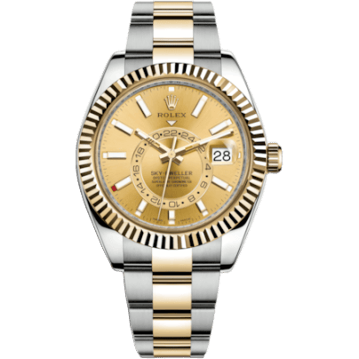 Sky-Dweller Stainless Steel / Yellow Gold / Champagne